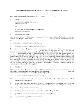Show details for Illinois Condominium Purchase and Sale Agreement Picture of Illinois Condominium Purchase and Sale Agreement