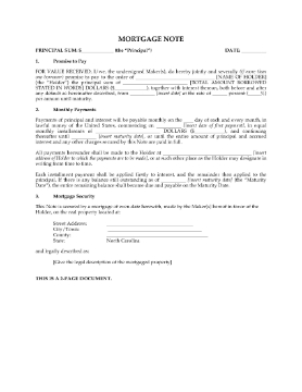 Show details for North Carolina Mortgage Note Picture of North Carolina Mortgage Note