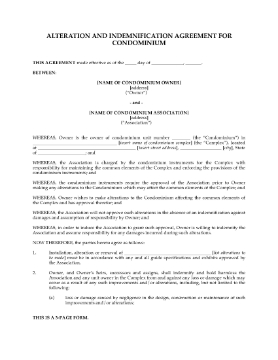 Show details for USA Condominium Alteration Agreement Picture of USA Condominium Alteration Agreement