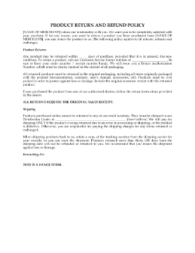 Show details for Product Return and Refund Policy Picture of Product Return and Refund Policy