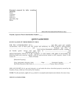 Show details for Florida Quitclaim Deed for Joint Ownership Picture of Florida Quitclaim Deed for Joint Ownership