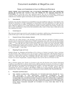 Show details for Online Purchase Terms and Conditions for Retailer Website Picture of Online Purchase Terms and Conditions for Retailer Website