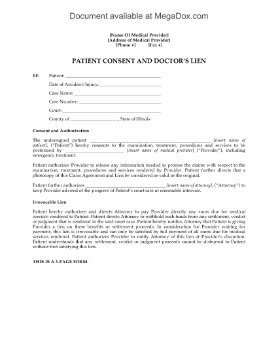 Show details for Illinois Doctor's Lien and Patient Consent Form Picture of Illinois Doctor's Lien and Patient Consent Form