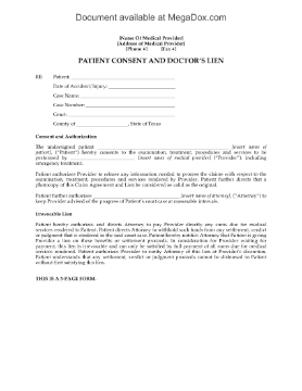 Show details for Texas Patient Consent and Doctor's Lien Picture of Texas Patient Consent and Doctor's Lien