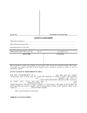 Show details for North Carolina Quitclaim Deed for Joint Ownership Picture of North Carolina Quitclaim Deed for Joint Ownership