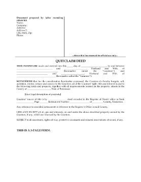 Show details for Tennessee Quitclaim Deed for Joint Ownership Picture of Tennessee Quitclaim Deed for Joint Ownership