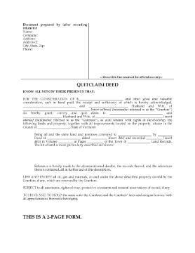 Show details for Vermont Quitclaim Deed for Joint Ownership Picture of Vermont Quitclaim Deed for Joint Ownership