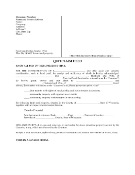 Show details for Wisconsin Quitclaim Deed for Joint Ownership Picture of Wisconsin Quitclaim Deed for Joint Ownership