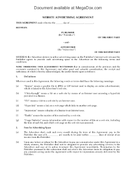 Show details for Website Advertising Agreement Picture of Website Advertising Agreement