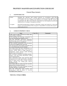 Show details for Property Maintenance and Inspection Checklist Picture of Property Maintenance and Inspection Checklist