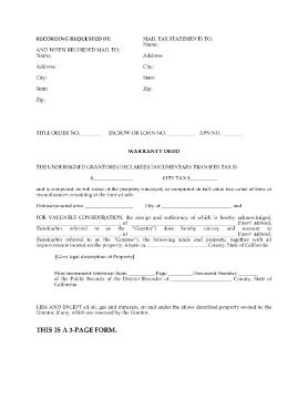 Show details for California Warranty Deed Picture of California Warranty Deed