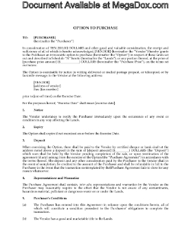 Show details for Option to Purchase Land | Canada Picture of Option to Purchase Land | Canada