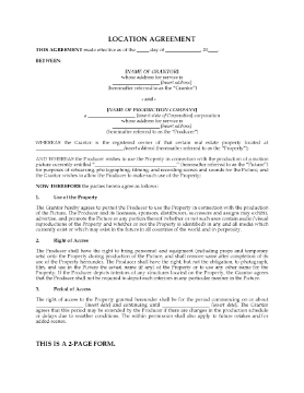 Show details for Film Location Agreement Picture of Film Location Agreement