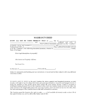 Show details for Michigan Warranty Deed for Joint Ownership Picture of Michigan Warranty Deed for Joint Ownership