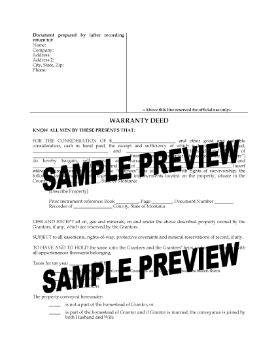 Show details for Montana Warranty Deed for Joint Ownership Picture of Montana Warranty Deed for Joint Ownership