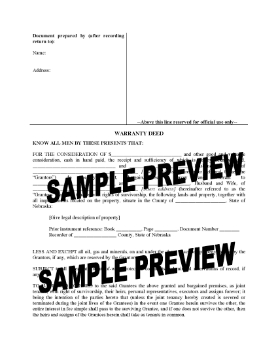 Show details for Nebraska Warranty Deed for Joint Ownership Picture of Nebraska Warranty Deed for Joint Ownership