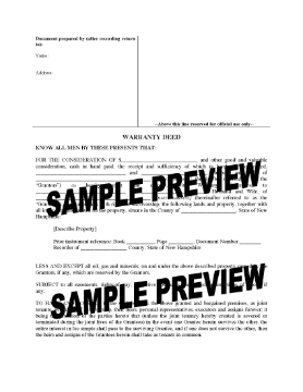 Show details for New Hampshire Warranty Deed for Joint Ownership Picture of New Hampshire Warranty Deed for Joint Ownership