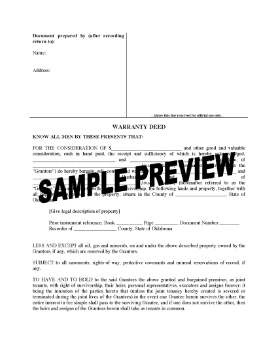Show details for Oklahoma Warranty Deed for Joint Ownership Picture of Oklahoma Warranty Deed for Joint Ownership