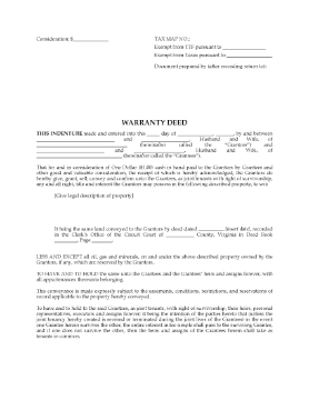 Show details for Virginia Warranty Deed for Joint Ownership Picture of Virginia Warranty Deed for Joint Ownership