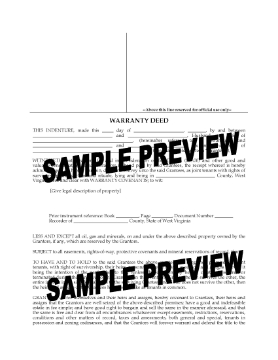 Show details for West Virginia Warranty Deed for Joint Ownership Picture of West Virginia Warranty Deed for Joint Ownership