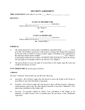 Show details for Film Distribution Security Agreement Picture of Film Distribution Security Agreement