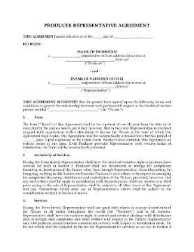 Show details for Film Producer Representative Agreement Picture of Film Producer Representative Agreement