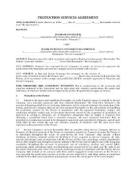 Show details for Production Services Agreement for Motion Picture Picture of Production Services Agreement for Motion Picture
