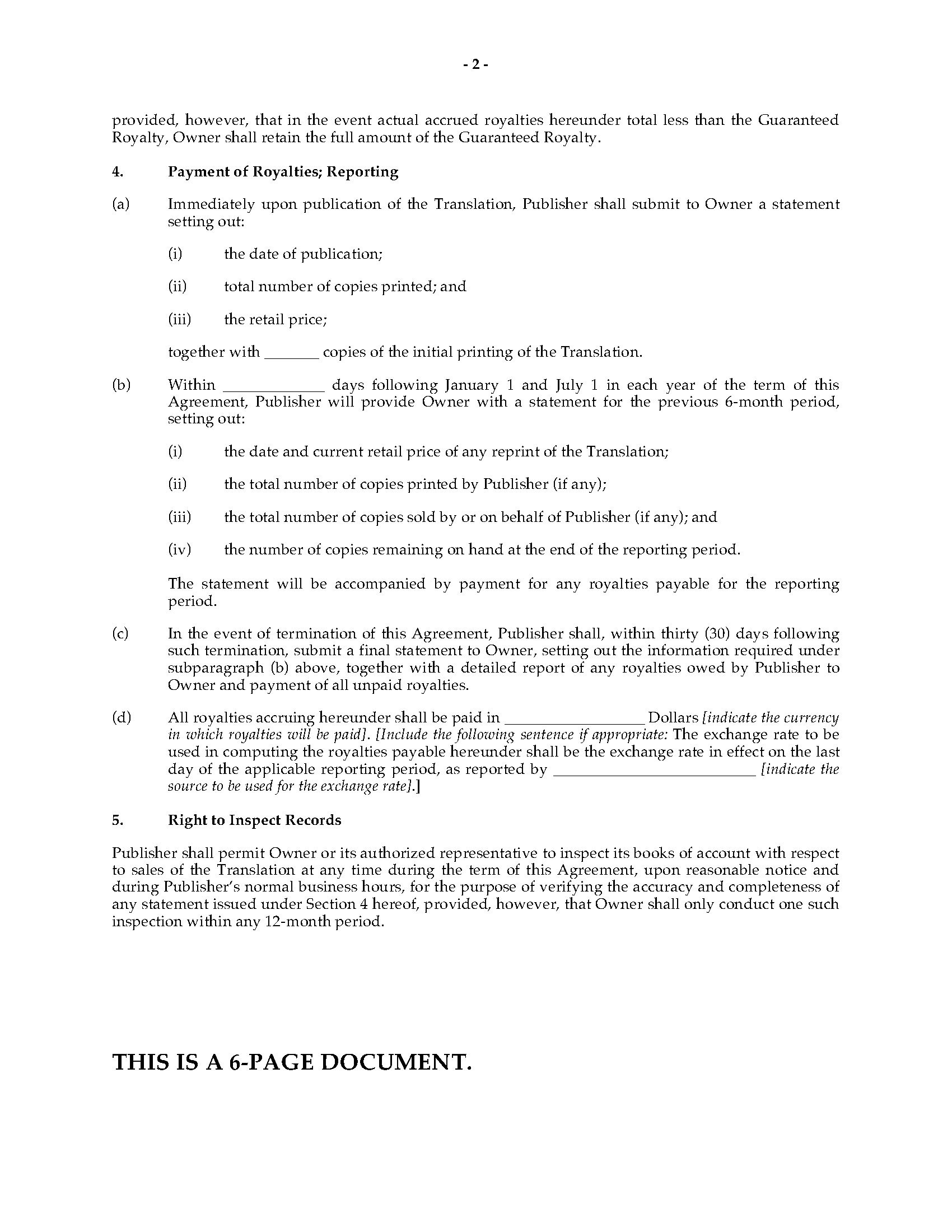 Translation rights agreement | MegaDox.com