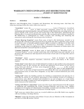 Show details for Warranty Deed Covenants and Restrictions for Subdivision Lots | USA Picture of Warranty Deed Covenants and Restrictions for Subdivision Lots | USA