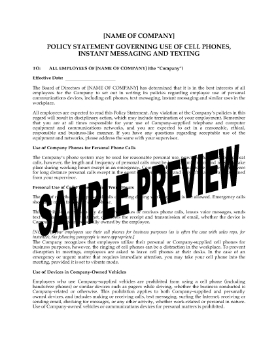 Show details for Cell Phone Use, Messaging and Texting Policy Statement Picture of Cell Phone Use, Messaging and Texting Policy Statement