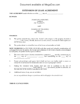Show details for Florida Extension of Residential Lease Picture of Florida Extension of Residential Lease