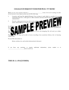 Show details for Clearance Request Form for Music Picture of Clearance Request Form for Music