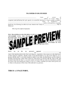 Show details for Oklahoma Transfer on Death Deed Forms Picture of Oklahoma Transfer on Death Deed Forms