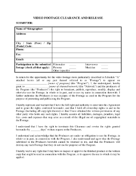 Show details for Video Footage Clearance for TV Program Picture of Video Footage Clearance for TV Program