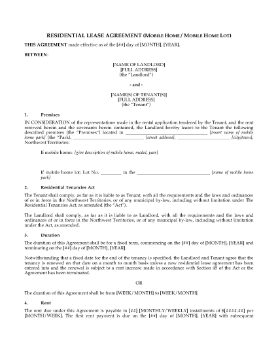 Show details for NWT Lease Agreement for Mobile Home Picture of NWT Lease Agreement for Mobile Home