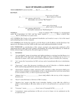 Show details for Share Purchase Agreement | Australia Picture of Share Purchase Agreement | Australia