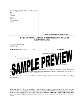 Show details for New York Bargain and Sale Deed With Covenants Picture of New York Bargain and Sale Deed With Covenants