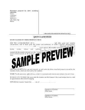 Show details for New York Quitclaim Deed from Husband and Wife to Individual Picture of New York Quitclaim Deed from Husband and Wife to Individual