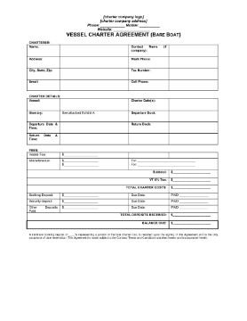 Show details for Vermont Bareboat Vessel Charter Agreement Picture of Vermont Bareboat Vessel Charter Agreement