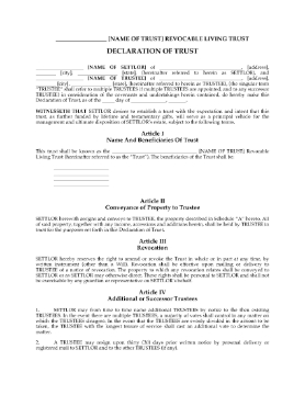 Show details for USA Revocable Living Trust Declaration Picture of USA Revocable Living Trust Declaration