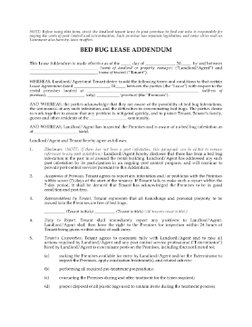 Show details for Bed Bug Lease Addendum Forms | Canada Picture of Bed Bug Lease Addendum Forms | Canada