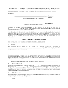Show details for Alberta Residential Lease with Option to Purchase Picture of Alberta Residential Lease with Option to Purchase