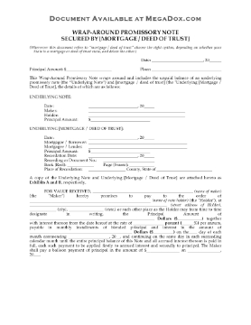 Show details for Wraparound Promissory Note | USA Picture of Wraparound Promissory Note | USA