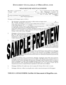 Show details for Wraparound Mortgage Rider | USA Picture of Wraparound Mortgage Rider | USA