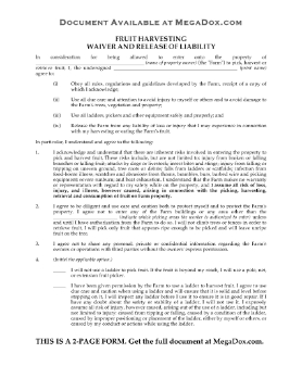 Show details for Fruit Picker Waiver and Release Form Picture of Fruit Picker Waiver and Release Form