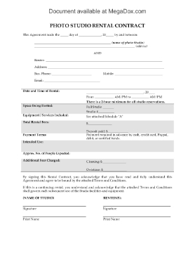 Show details for Photo Studio Rental Contract Picture of Photo Studio Rental Contract