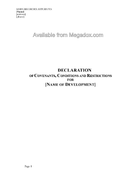 Show details for Utah Declaration of Covenants, Conditions and Restrictions - residential Picture of Utah Declaration of Covenants, Conditions and Restrictions - residential