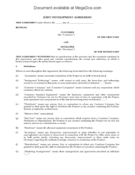 Joint Product Development Agreement Joint Product Development Agreement