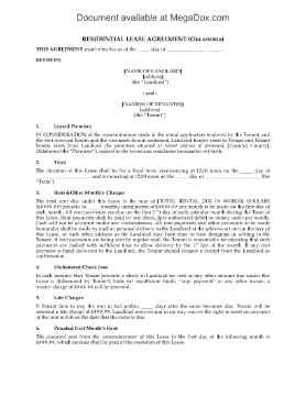 Show details for Oklahoma Fixed Term Residential Lease Agreement Picture of Oklahoma Fixed Term Residential Lease Agreement