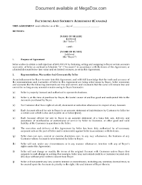 Show details for Factoring and Security Agreement with Limited Recourse | Canada Picture of Factoring and Security Agreement with Limited Recourse | Canada